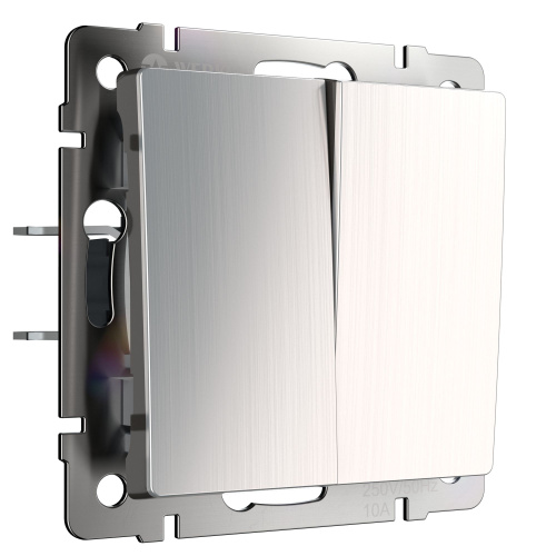 Выключатель 2-клавишный (глянцевый никель) / WL02-SW-2G / W1120002, WERKEL купить за 625 руб. в Новосибирске