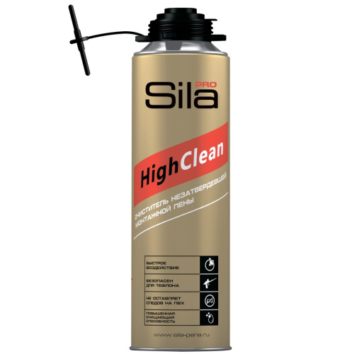 Очиститель монтажной пены SILA PRO HighClean, 500 ml, Россия (уп-12шт), CLSL500 купить за 248 руб. в Новосибирске