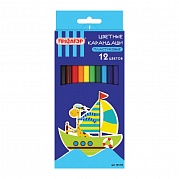 Карандаши цветные, дерево, 12цв. карт. уп., 6-гранные, Пифагор, арт. 181250,  ГОИ146 купить за 0 руб. в Новосибирске