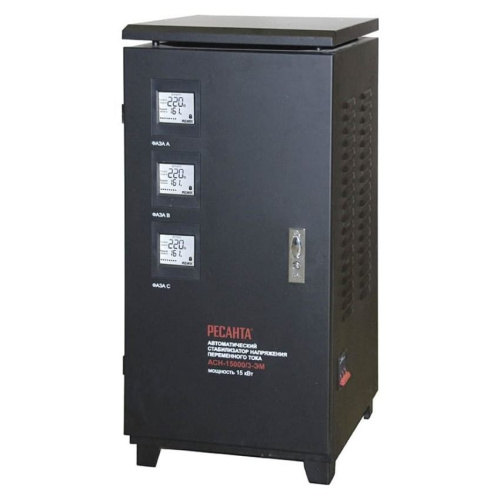 Стабилизатор трехфазный АСН-15000/3 Ресанта, 63/4/5 купить за 68 590 руб. в Новосибирске
