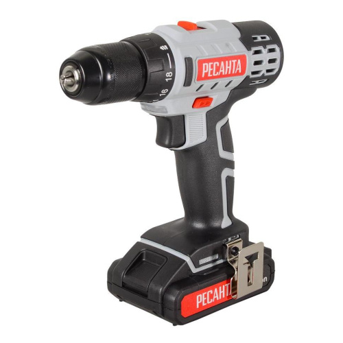 Дрель-шуруповерт аккумуляторная ДА-20-2ЛК (2,0 А/ч) Ресанта, шт, 75/14/11 купить за 6 190 руб. в Новосибирске