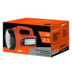 Фонарь  Jazzway Accu7-L19/L16, оранжевый, фонарь-прожектор (2 в 1), аккумуляторный до 16 ч. раб. купить за 0 руб. в Новосибирске