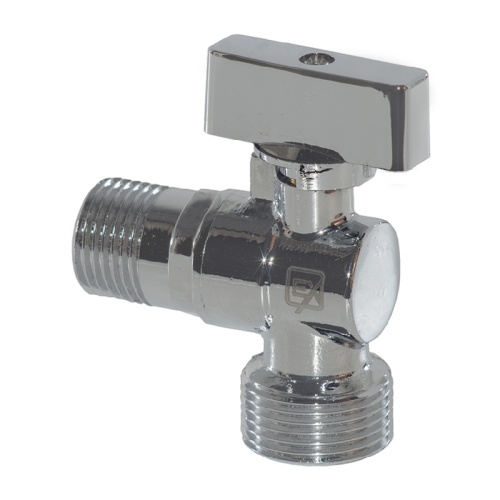 Кран шаровый 1/2"х1/2" Н/Н для подключения с/т приборов с отражателем угловой хром, бабочка, тов-102721 купить за 480 руб. в Новосибирске