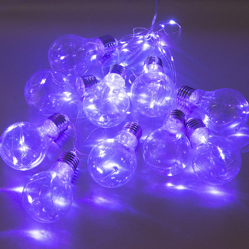 Гирлянда светодиодная "Лампочки", SE-BULBS-380P, 3*АА, 3м, 80LED,10 ламп, фиол, шнур-нить 0,5м, Funray, 2641 купить за 0 руб. в Новосибирске