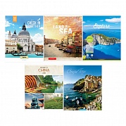 Тетрадь А5, 96л, кл. скрепка, мел.картон, Микс. Путешествия арт, 275354, ГОБ043 купить за 49 руб. в Новосибирске