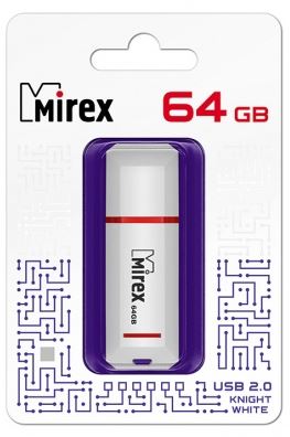 USB 2.0 Mirex  KNIGHT WHITE (64Gb) ecopack купить за 0 руб. в Новосибирске