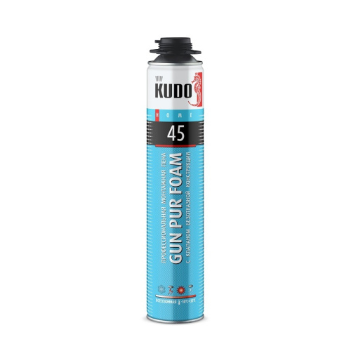 Пена полиуретановая монтажная Kudo Home 45 проф. всесезонная (1 л), тов-214833 купить за 560 руб. в Новосибирске