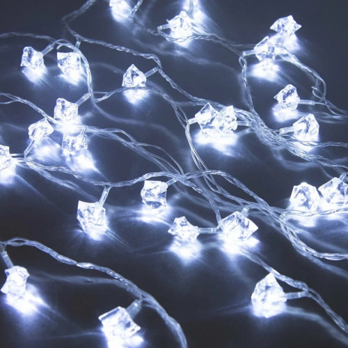 Гирлянда светодиодная "Льдинки", SE-ICE-440W, 220В, 4м, 40LED, холодный белый, прозр шнур 3м, Funray, 2657 купить за 0 руб. в Новосибирске