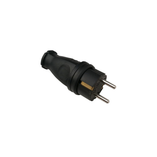 Вилка прямая с заземлением каучук 16А IP44 черная 9210 IN HOME купить за 158 руб. в Новосибирске