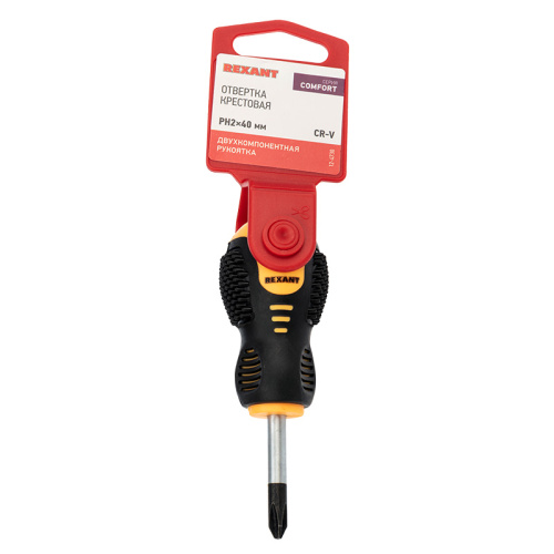 Отвертка PH2 X 40 мм , двухкомпонентная рукоятка Rexant купить за 156 руб. в Новосибирске