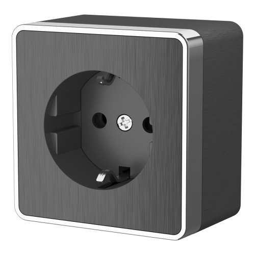 Розетка с заземлением Gallant (графит рифленый) / WL15-02-01 / W5071004, WERKEL купить за 505 руб. в Новосибирске