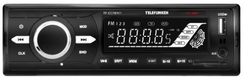 Автомагнитола TELEFUNKEN TF-CCR8101 черный\W(1din/4х40Вт/радио/USB/TF) купить за 0 руб. в Новосибирске