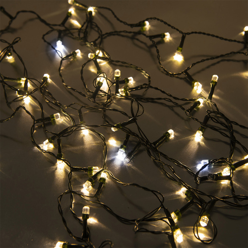 Гирлянда светодиодная "Рисовая" RL-880WW, 8м, 80LED, хол.белый+тепл.белый, темн-зел. шнур 1,5м, Funray, 2648 купить за 0 руб. в Новосибирске