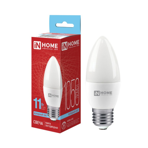 Лампа светодиодная LED-СВЕЧА-VC 11Вт 230В Е27 6500К 820Лм IN HOME купить за 100 руб. в Новосибирске