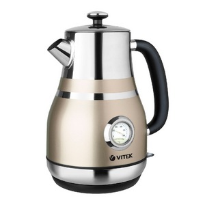 Электрочайник Vitek VT-7068 [нержавеющая сталь, 1.6 л, 2200 Вт, фильтр, скрытый нагревательный элемент, бежевый] купить за 0 руб. в Новосибирске