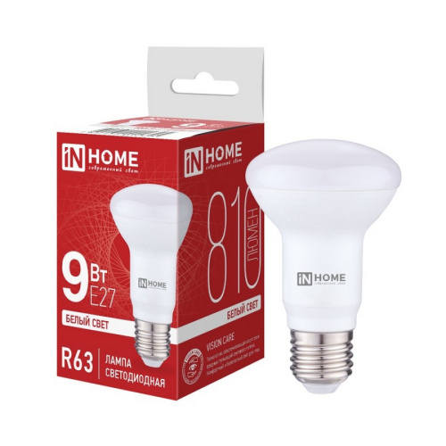 Лампа светодиодная LED-R63-VC 9Вт 230В Е27 4000К 720Лм IN HOME купить за 187 руб. в Новосибирске