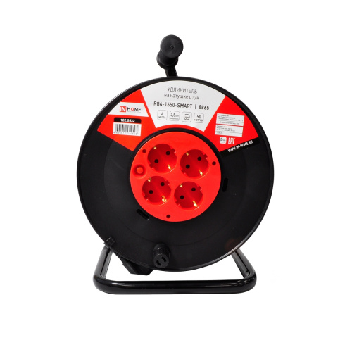 Удлинитель на катушке RG4-1650-SMART с т/з 4-х местн с з/к 16А 50м 8865 IN HOME (3500Вт) купить за 0 руб. в Новосибирске