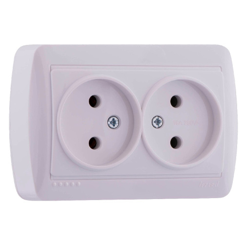 711-0200-128 DEMET Розетка двойная б/з закрытый корпус белый (10шт/120шт) купить за 309 руб. в Новосибирске