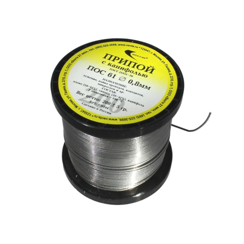 Припой ПОС-61 100г. 0,8мм в бухте С КАНИФОЛЬЮ  (г. Рязань) купить за 0 руб. в Новосибирске