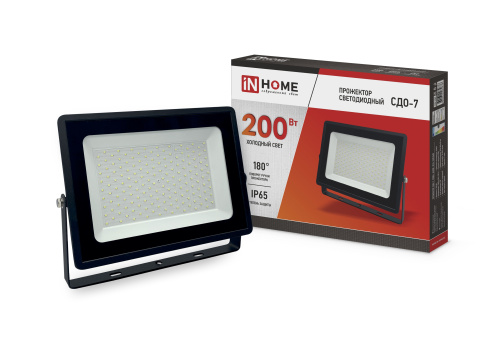 Прожектор светодиодный СДО-7 200Вт 230В 6500К IP65 черный IN HOME купить за 0 руб. в Новосибирске