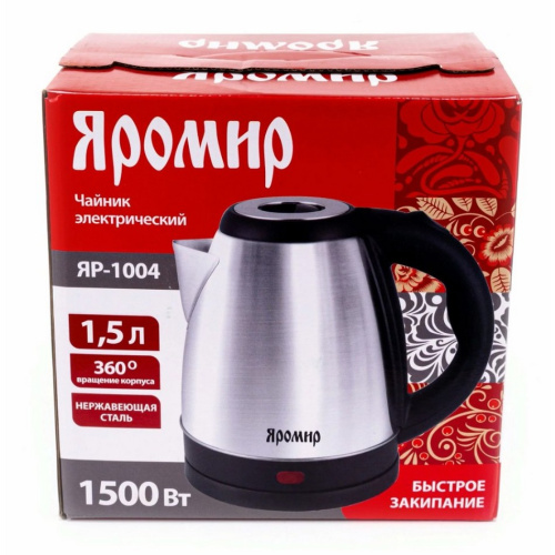 Чайник электрический ЯРОМИР ЯР-1004 нерж.1,5л 1500Вт купить за 899 руб. в Новосибирске