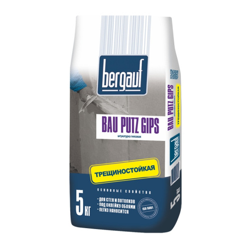 Штукатурка гипсовая Bergauf Бау Путц, 5 кг, тов-167971 купить за 383 руб. в Новосибирске