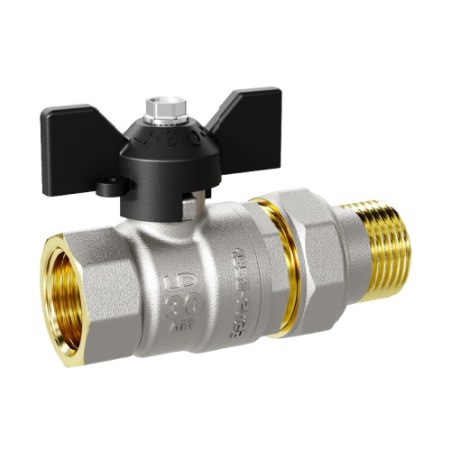 Кран шаровый PN40, 1/2" В/Н, со сгоном, бабочка, тов-102716 купить за 622 руб. в Новосибирске