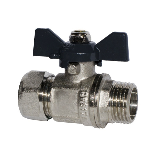 Кран шаровый для м/п труб 1/2" НР, бабочка, тов-031962 купить за 608 руб. в Новосибирске