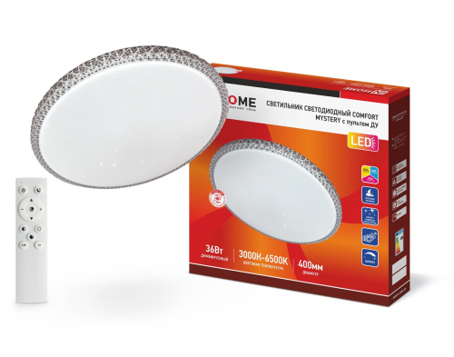 Светильник светодиодный COMFORT MYSTERY 36Вт 230В 3000-6500K 2900Лм 400x70мм с пультом ДУ IN HOME купить за 0 руб. в Новосибирске