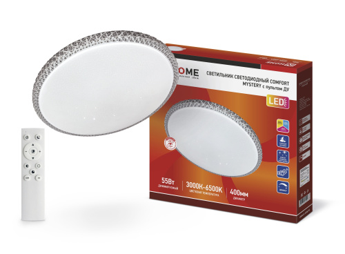 Светильник светодиодный COMFORT MYSTERY 55Вт 230В 3000-6500K 4400Лм 400x70мм с пультом ДУ IN HOME купить за 1 368 руб. в Новосибирске
