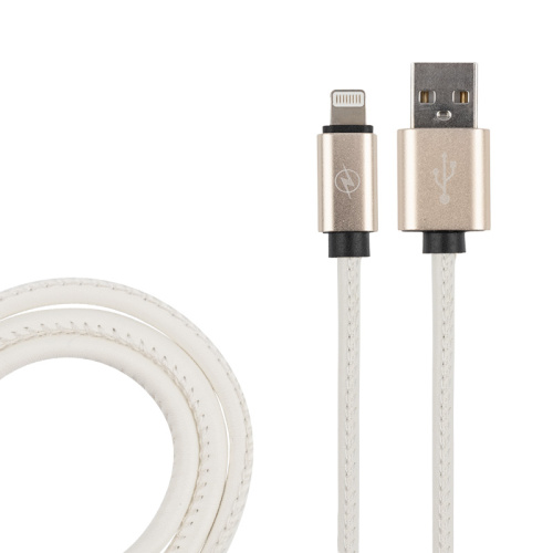 USB кабель для iPhone 5/6/7/8/X моделей, белый эко-кожа, 1 метр REXANT купить за 0 руб. в Новосибирске
