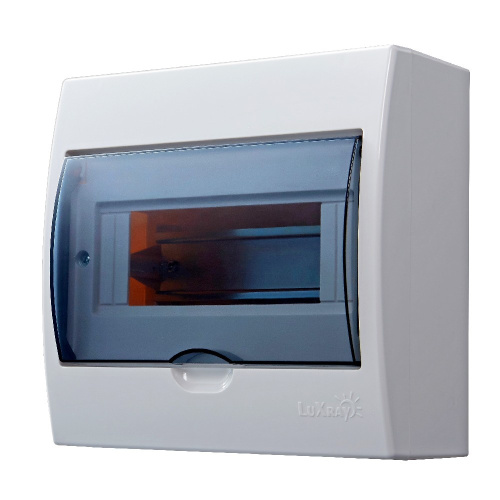 731-2000-008 LUXRAY Бокс с прозр.крышкой ЩРН-П-8 для наружной уст. 8-и модульных устройств купить за 0 руб. в Новосибирске