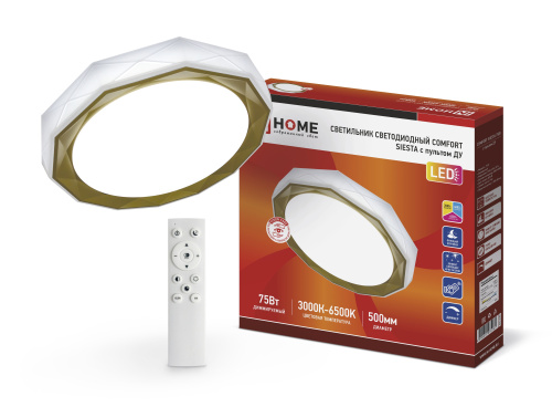 Светильник светодиодный COMFORT SIESTA 75Вт 230В 3000-6500K 6000Лм 500x100мм с пультом ДУ IN HOME купить за 0 руб. в Новосибирске