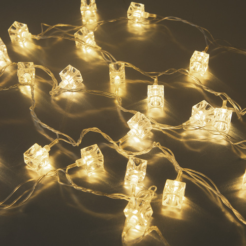 Гирлянда светодиодная "Кубики", SE-CUBE-440WW, 220В, 4м, 40LED, теплый белый, прозр шнур 3м, Funray, 2654 купить за 387 руб. в Новосибирске