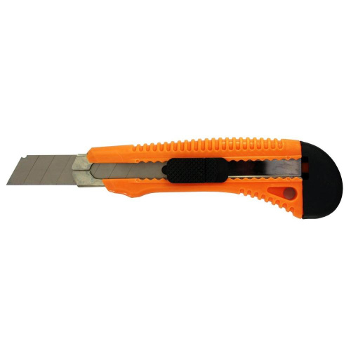 Нож с выдвижным лезвием 18 мм, пластиковый корпус, металлическая направляющая, Вихрь, 73/10/10/2 купить за 83 руб. в Новосибирске