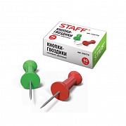 Силовые кнопки-гвоздики STAFF цветные 50 штук в картонной коробке, арт. 224770, ГЗА316 купить за 0 руб. в Новосибирске