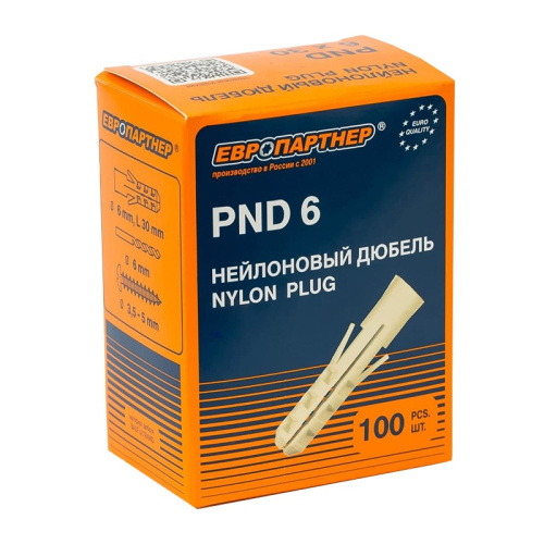 Дюбель PND 6х30 (100 шт) нейлон, тов-134810 купить за 0 руб. в Новосибирске