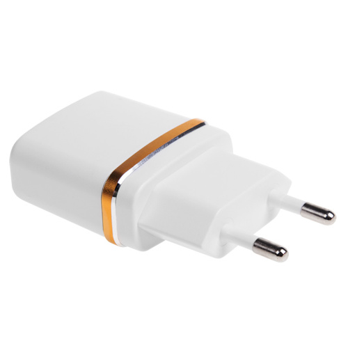 Сетевое зарядное устройство USB (СЗУ) (5 V, 2100 mA) белое с золотой полоской REXANT купить за 0 руб. в Новосибирске
