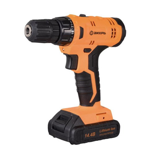 Дрель-шуруповерт аккумуляторная "ВИХРЬ" ДА-14,4Л-2К (Li-ion, 40Нм) 2скорости, кейс, 2 аккум, 72/14/8 купить за 3 690 руб. в Новосибирске
