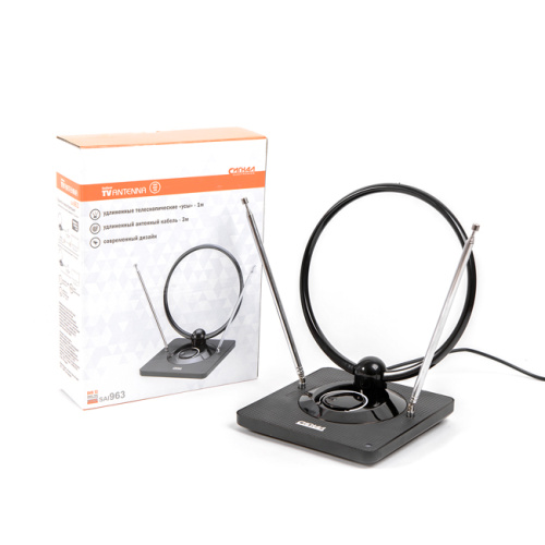 Антенна комнатная DVB-T2/ ДМВ+МВ/ FM активная СИГНАЛ SAI 963, усы 1м, кабель 3м, 15-30dB (23393) купить за 0 руб. в Новосибирске
