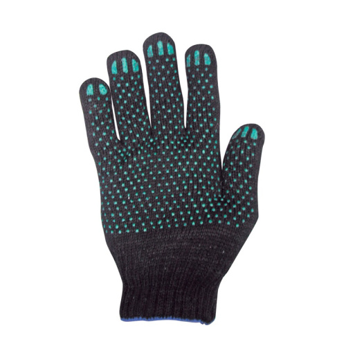 Перчатки вязаные х/б 5 ниток с ПВХ черные, тов-114934 купить за 35 руб. в Новосибирске