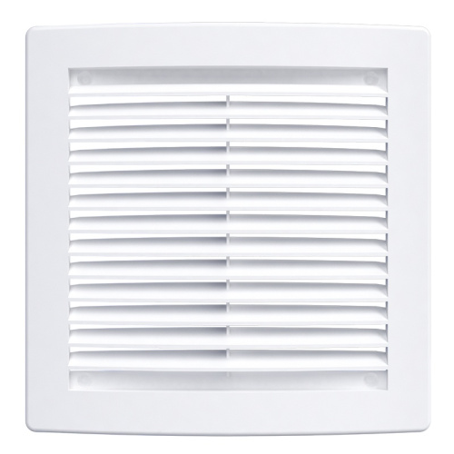 Решетка вентиляционная 375х375 мм (Э3737Н), с сеткой, пластик, белая, тов-193805 купить за 371 руб. в Новосибирске