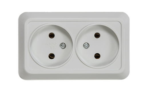 Розетка двойная BOLLETO белая накладная 7102 IN HOME купить за 172 руб. в Новосибирске