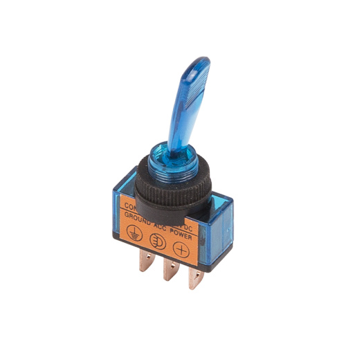 Тумблер 12V 20А (3c) ON-OFF однополюсный  с синей подсветкой  (ASW-13D) (уп. 10шт.) купить за 175 руб. в Новосибирске