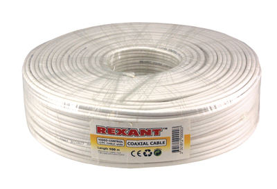 Кабель для видеонаблюдения ККСВ-В + 2х0.5мм., 100м., белый  REXANT купить за 54 руб. в Новосибирске