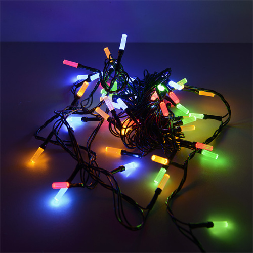 Гирлянда светодиодная "Лучики", SE-BEAM-560M, 5М, 60LED, мульти (4цв.), темно-зел. шнур 0,7м, контр. (2577) купить за 0 руб. в Новосибирске