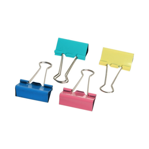 Зажим для бумаг 41мм, 12шт/уп, цветные, DOLCECOSTO, арт. D00126 купить за 10 руб. в Новосибирске