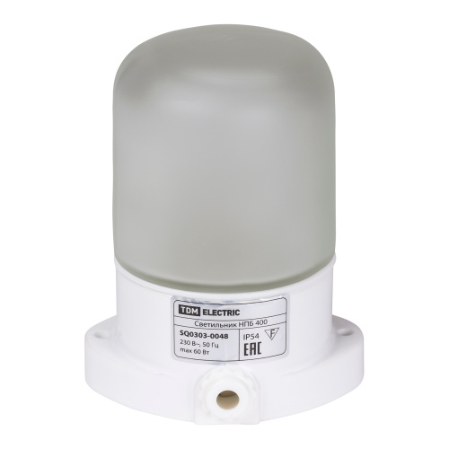 Светильник НПБ400 для сауны настенно-потолочный белый, IP54, 60 Вт, белый, TDM SQ0303-0048 купить за 1&nbsp;323 руб. в Новосибирске