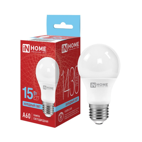 Лампа светодиодная LED-A60-VC 15Вт 230В Е27 6500К 1350Лм IN HOME купить за 133 руб. в Новосибирске