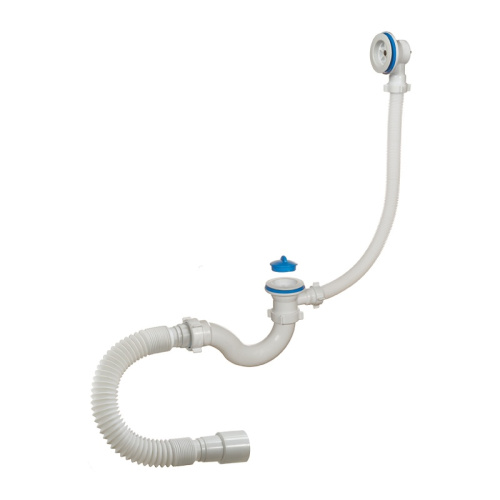 Сифон д/ванны Orio 1 1/2"х40 мм, тип "S", с перелив., пласт. решеткой и гиб.трубой, А-70089, тов-148239 купить за 581 руб. в Новосибирске